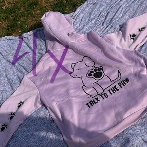 Lilac "Talk to the Paw" Dog Graphic Hoodie - Pet Lover Pullover